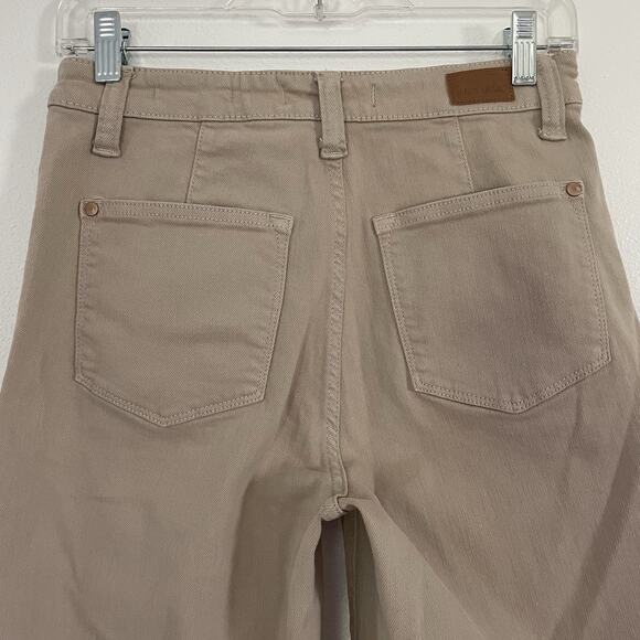 Judy Blue Garment Dyed High Rise Crop Jeans 5/27 Raw Hem JB88638 C-CO Khaki Wide - Picture 8 of 10